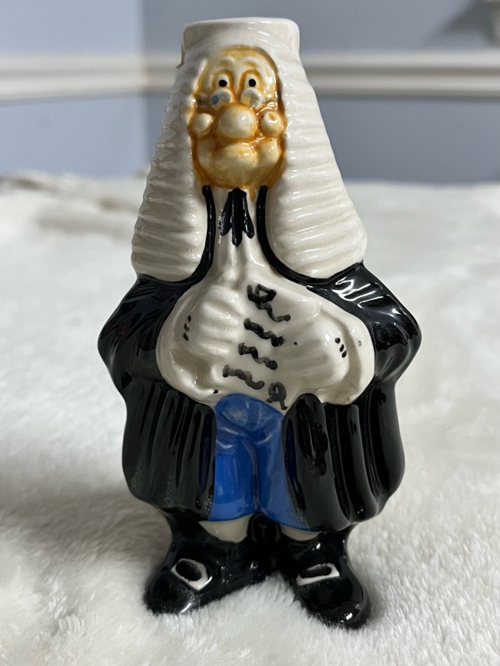 Drioli Curacao Liqueur Empty Bottle 1969- Ceramic Judge Figurine Vintage Decor